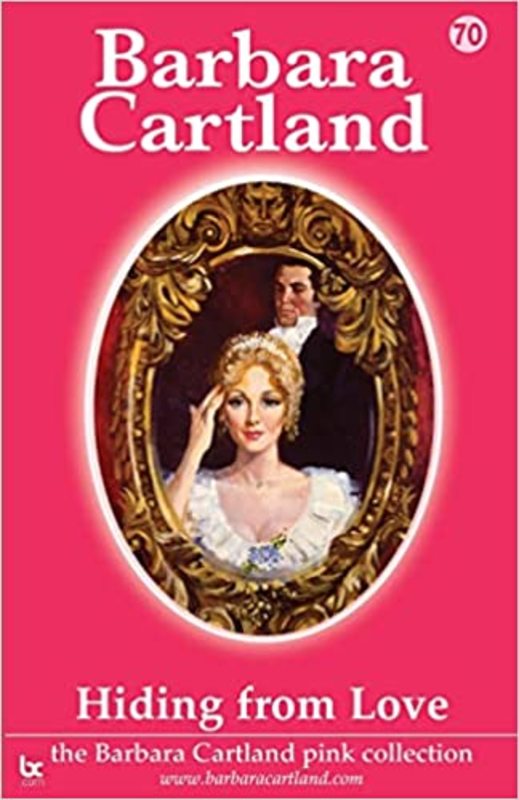 Book cover for "Hiding from Love" by Barbara Cartland