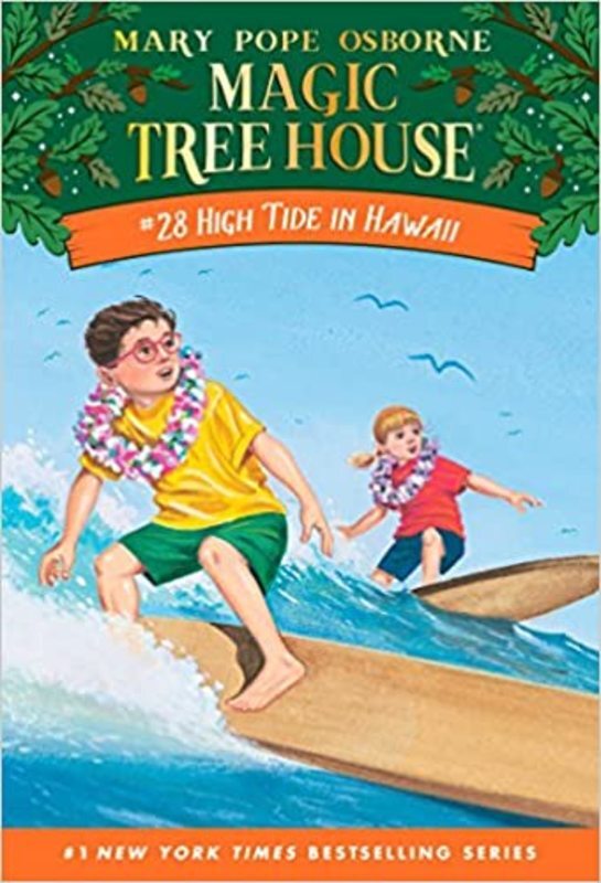 Book cover for "High Tide in Hawaii" by Mary Pope Osborne