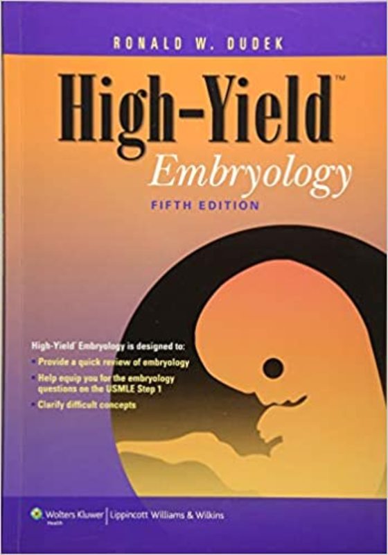 Book cover for "High-Yield Embryology" by Dr. Ronald W. Dudek PhD