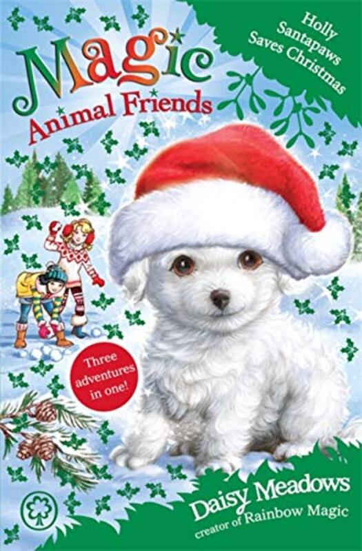 Book cover for "Holly Santapaws Saves Christmas" by Daisy Meadows