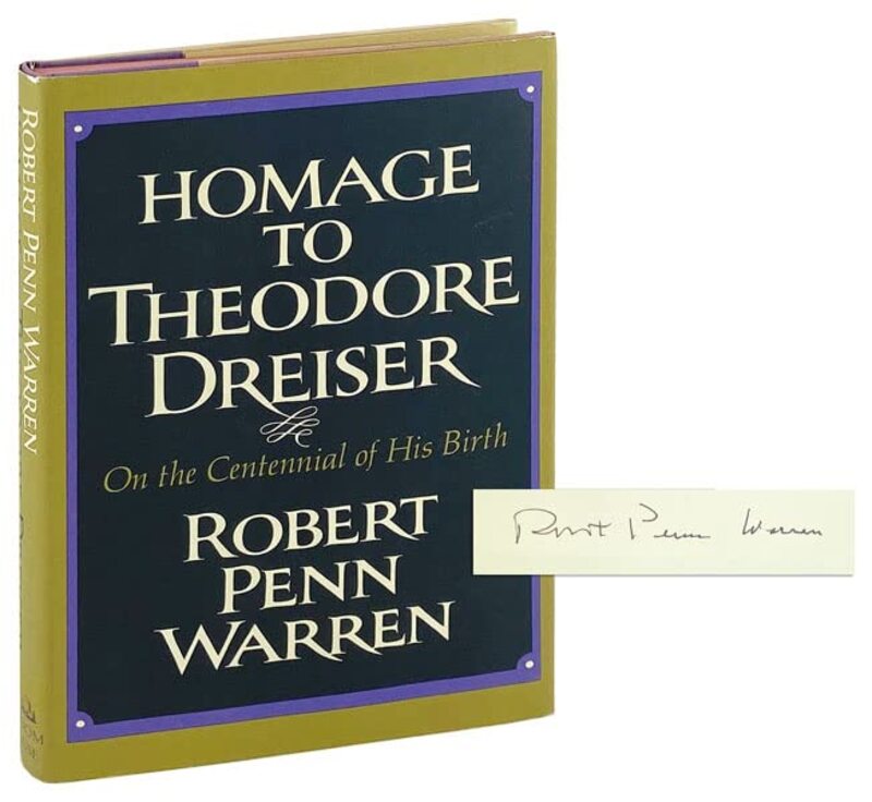 Book cover for "Homage to Theodore Dreiser" by Robert Penn Warren