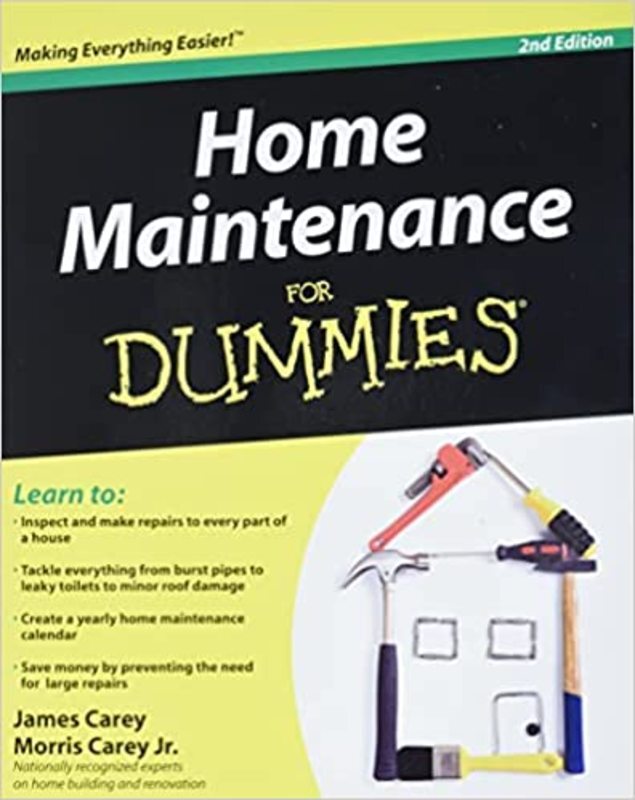 Book cover for "Home Maintenance For Dummies" by James Carey