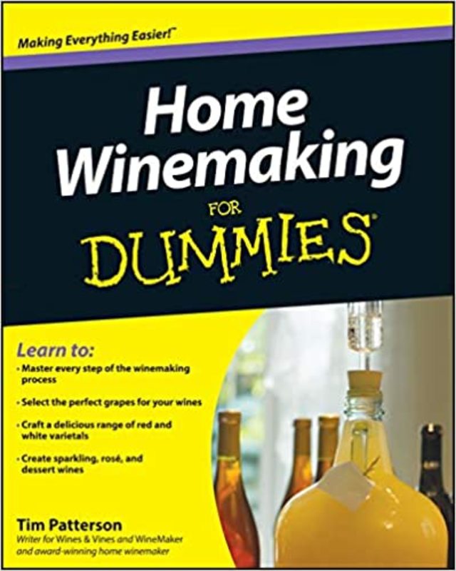 Book cover for "Home Winemaking For Dummies" by Tim Patterson