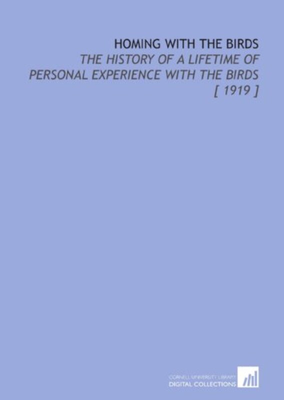 Book cover for "Homing With the Birds" by Gene Stratton Porter