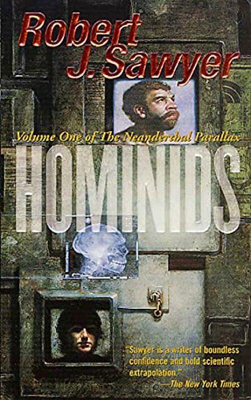 Book cover for "Hominids" by Robert J Sawyer