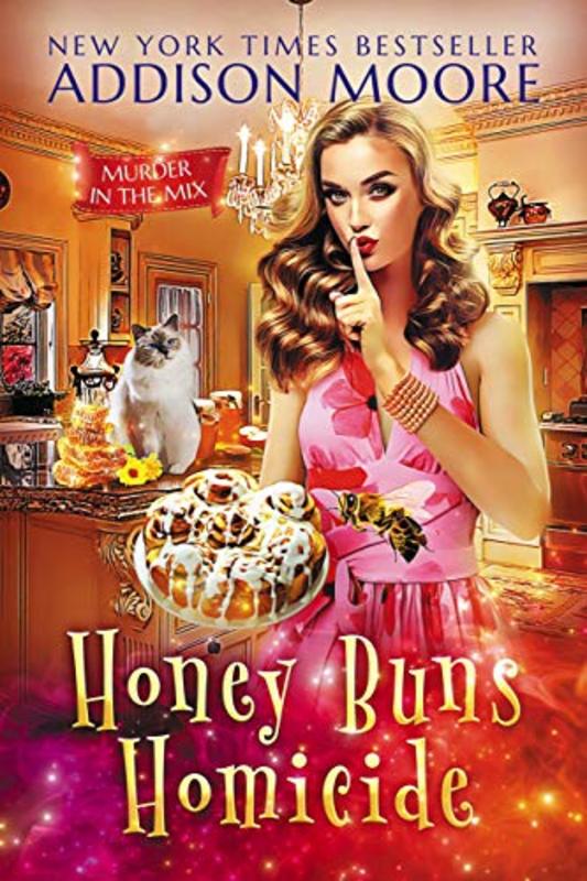 Book cover for "Honey Buns Homicide" by Addison Moore