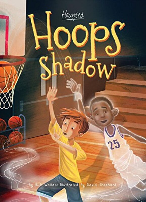 Book cover for "Hoops Shadow" by Rich Wallace