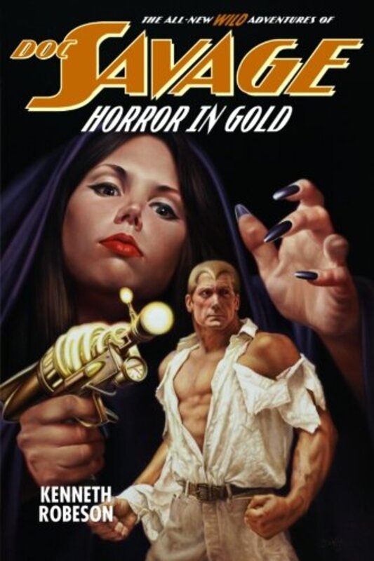 Book cover for "Horror in Gold" by Kenneth Robeson