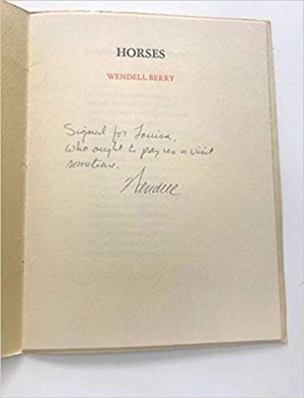 Book cover for "Horses" by Wendell Berry