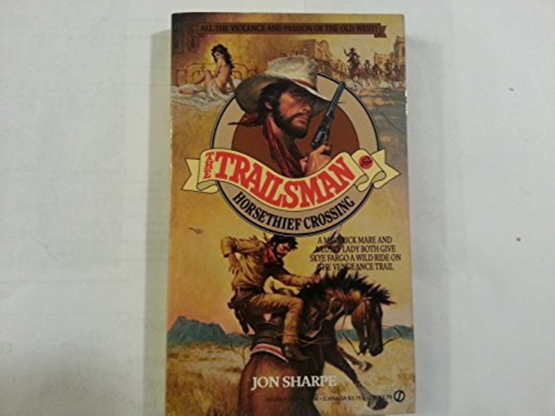 Book cover for "Horsethief Crossing" by Jon Sharpe