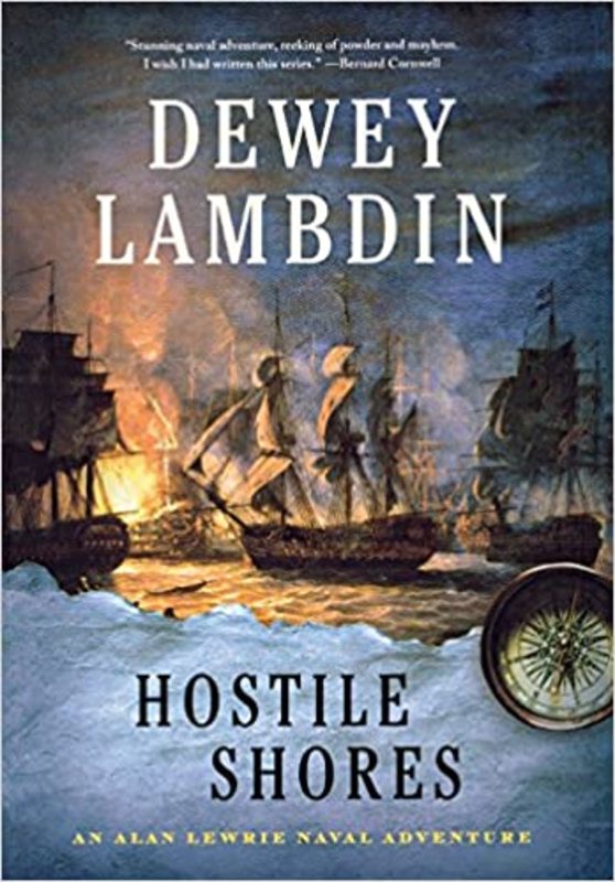 Book cover for "Hostile Shores" by Dewey Lambdin