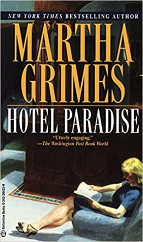 Book cover for "Hotel Paradise" by Martha Grimes