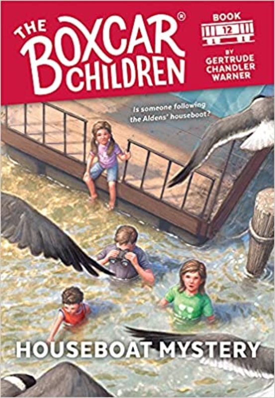 Book cover for "Houseboat Mystery" by Gertrude Chandler Warner