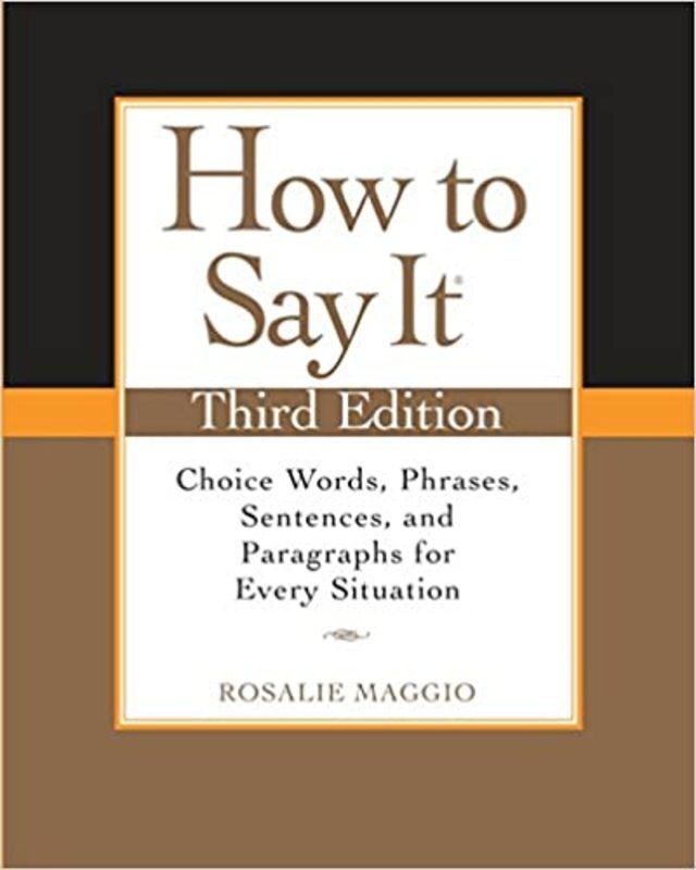 Book cover for "How to Say It" by Rosalie Maggio
