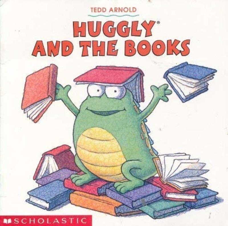 Book cover for "Huggly and the Books" by Tedd Arnold