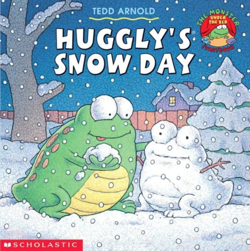 Book cover for "Huggly's Snow Day" by Tedd Arnold