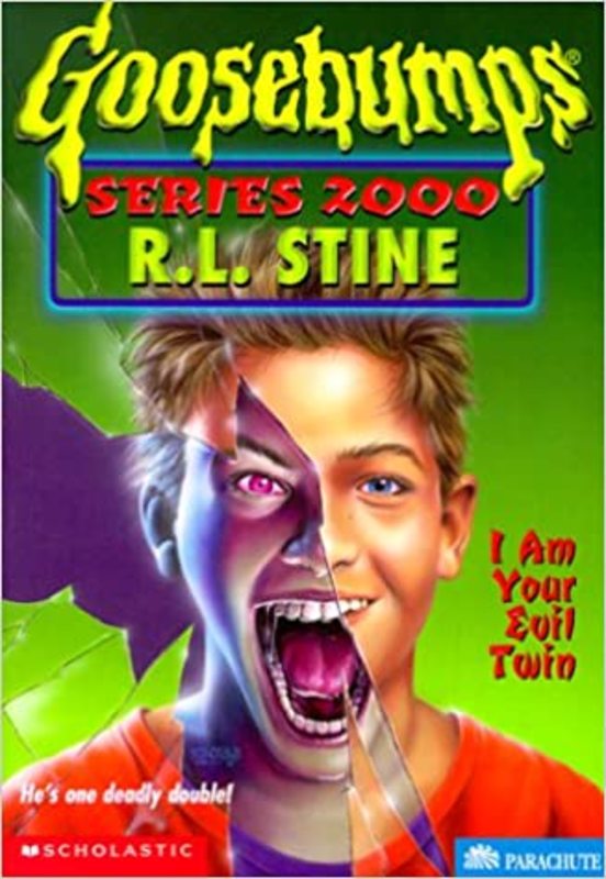 Book cover for "I Am Your Evil Twin" by R.L. Stine
