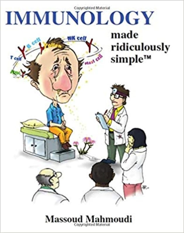 Book cover for "Immunology Made Ridiculously Simple" by Massoud Mahmoudi D.O. Ph.D.