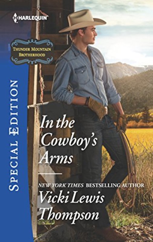 Book cover for "In the Cowboy's Arms" by Vicki Lewis Thompson