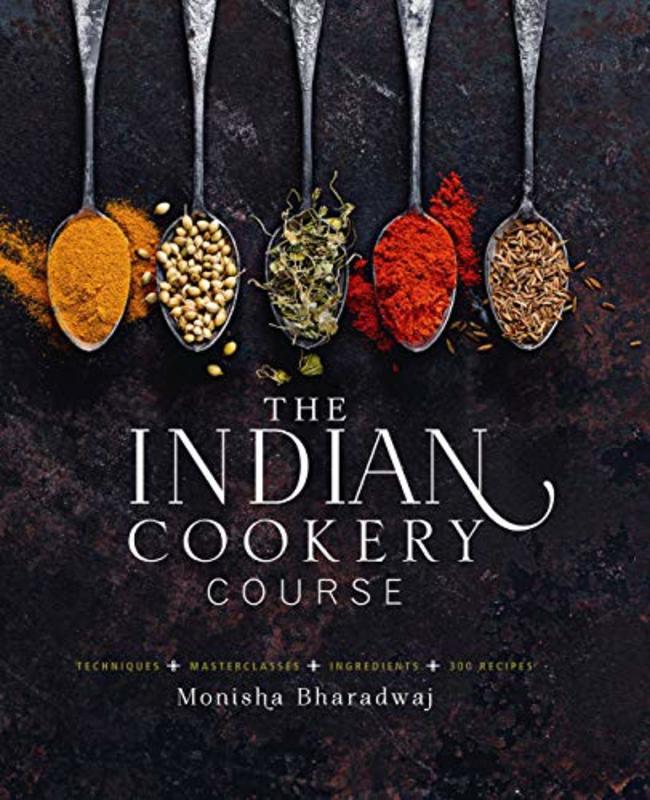 Book cover for "Indian Cookery Course" by Monisha Bharadwaj