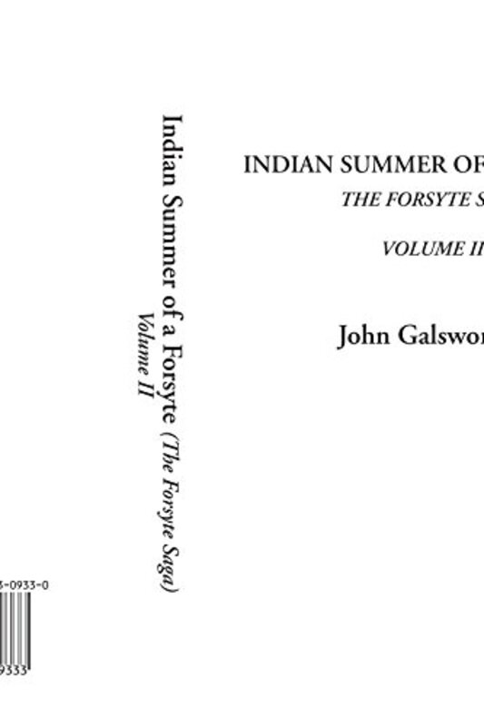 Book cover for "Indian Summer of a Forsyte" by John Galsworthy