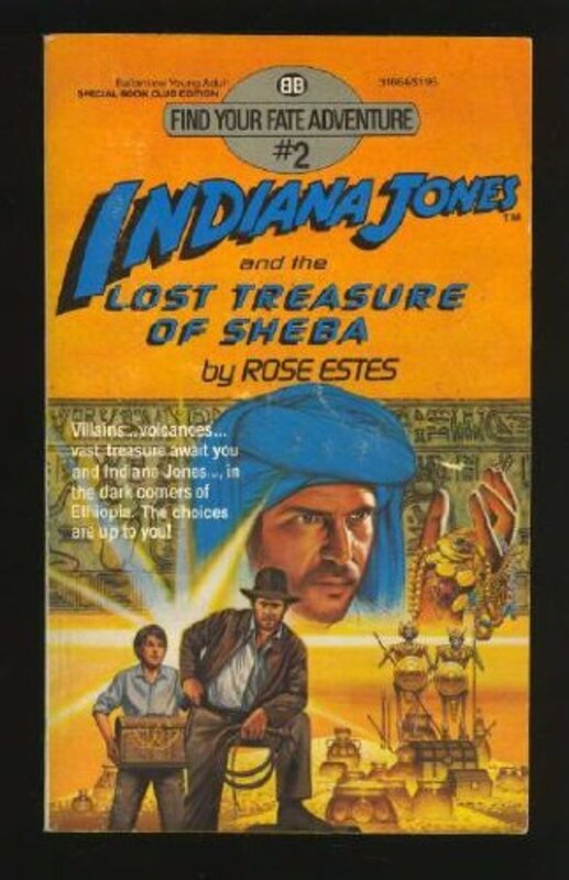 Book cover for "Indiana Jones and the Lost Treasure of Sheba" by Rose Estes