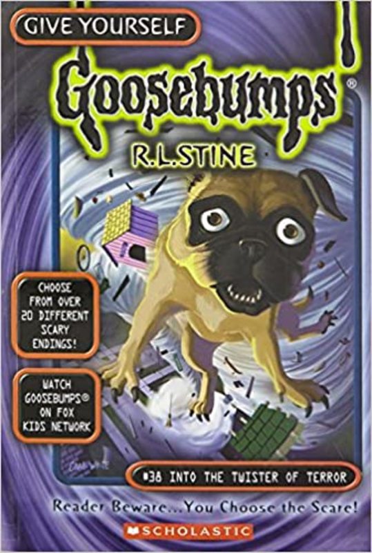 Book cover for "Into the Twister of Terror" by R.L. Stine