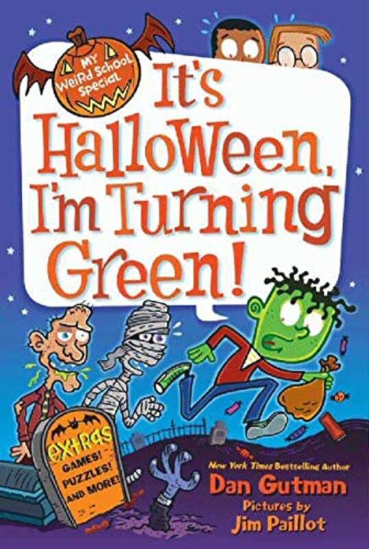Book cover for "It's Halloween, I'm Turning Green" by Dan Gutman