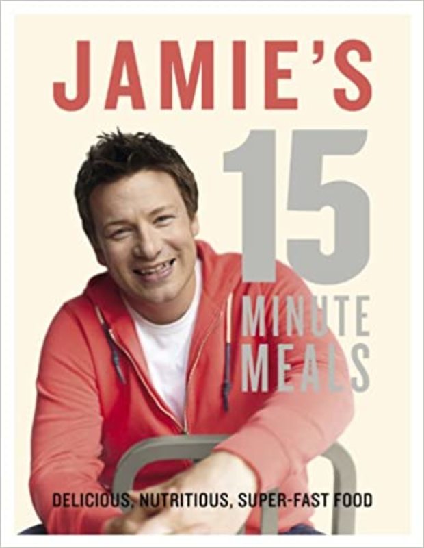 Book cover for "Jamie's 15 Minute Meals" by Jamie Oliver