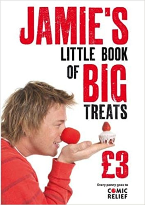 Book cover for "Jamie's Little Book of Big Treats" by Jamie Oliver