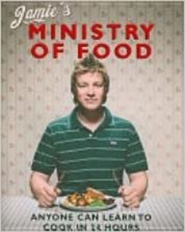 Book cover for "Jamie's Ministry of Food" by Jamie Oliver