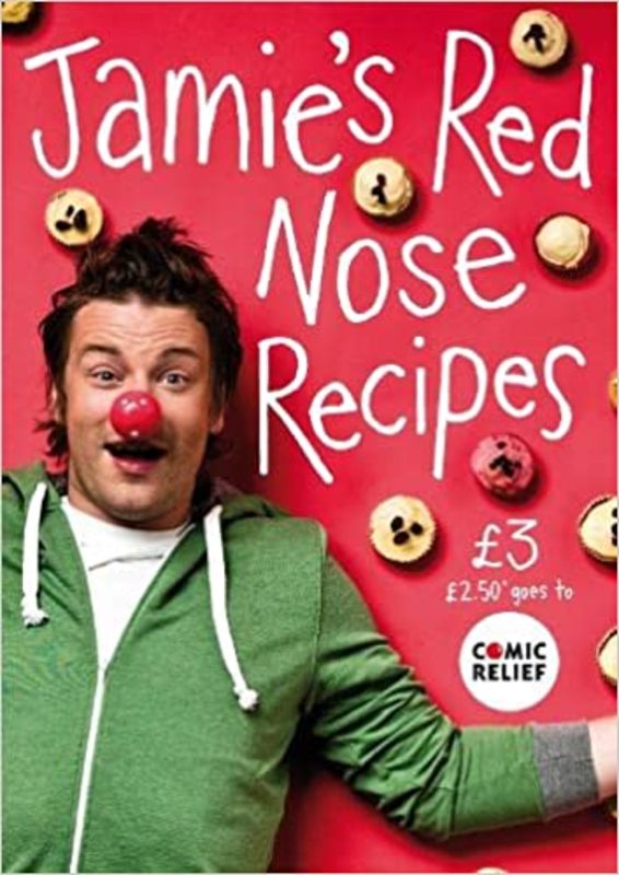 Book cover for "Jamie's Red Nose Recipes" by Jamie Oliver