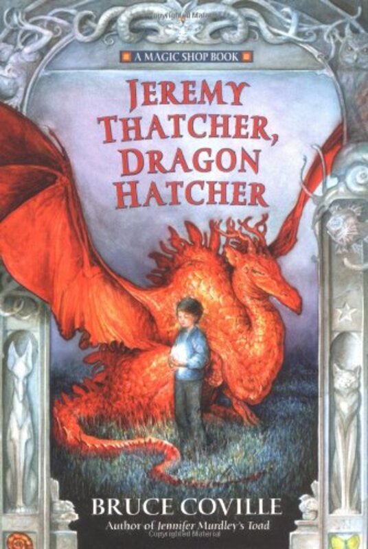 Book cover for "Jeremy Thatcher, Dragon Hatcher" by Bruce Coville