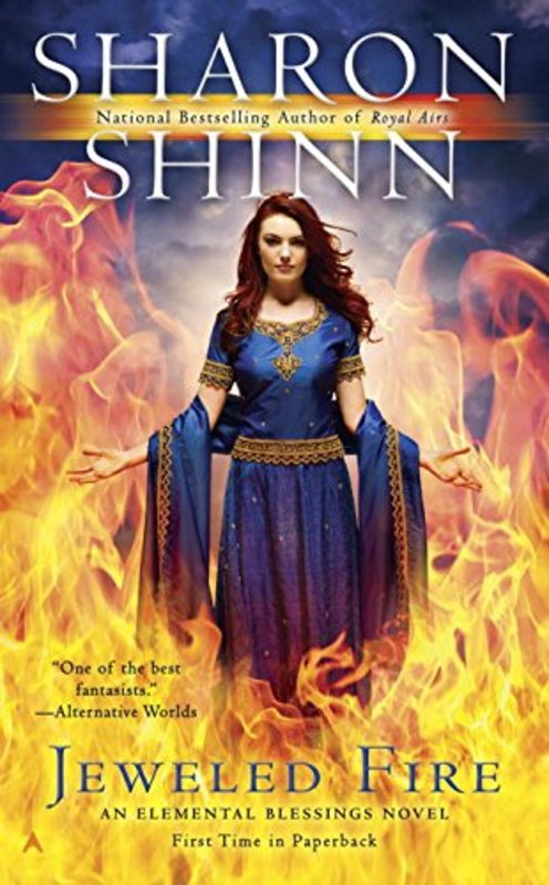 Book cover for "Jeweled Fire" by Sharon Shinn