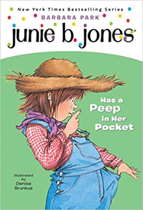 Book cover for "Junie B. Jones Has a Peep in Her Pocket" by Barbara Park