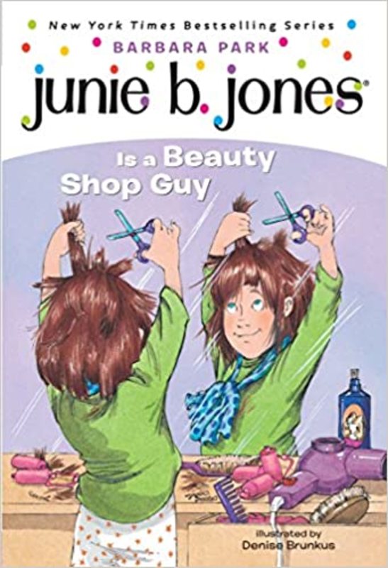 Book cover for "Junie B. Jones Is a Beauty Shop Guy" by Barbara Park