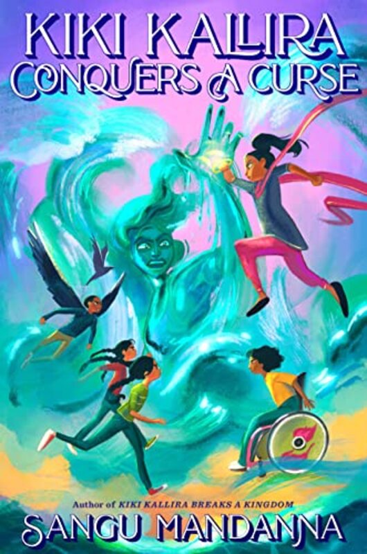 Book cover for "Kiki Kallira Conquers a Curse" by Sangu Mandanna