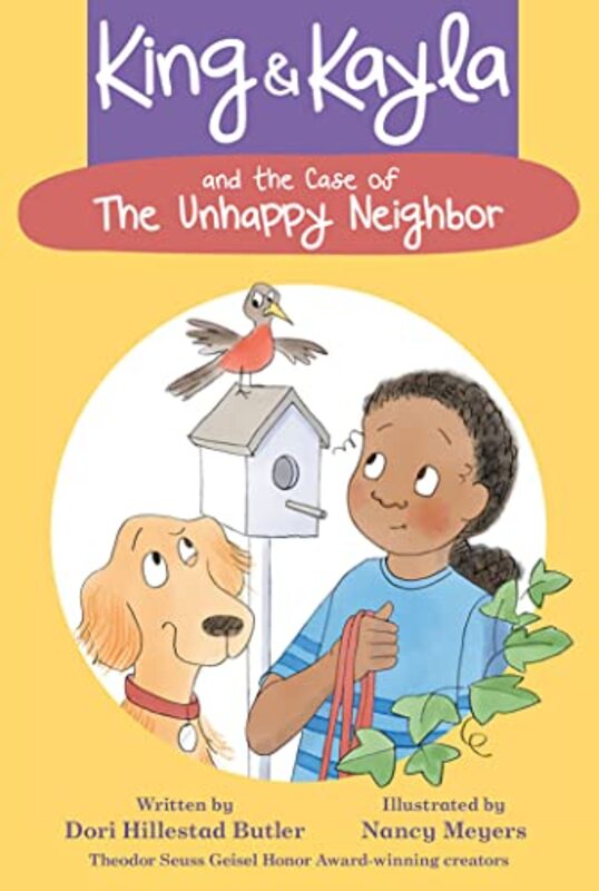Book cover for "King and Kayla and the Case of the Unhappy Neighbor" by Dori Hillestad Butler