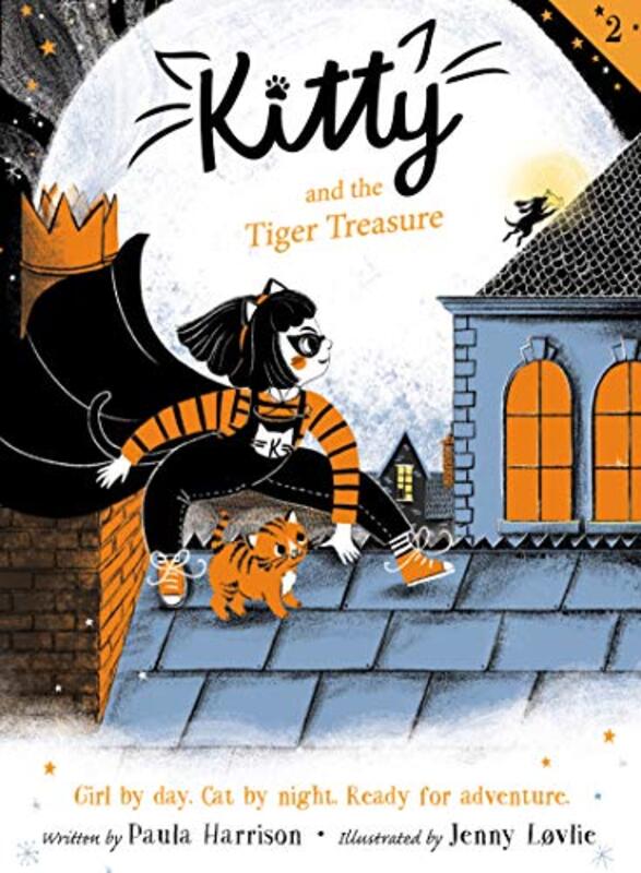 Book cover for "Kitty and the Tiger Treasure" by Paula Harrison