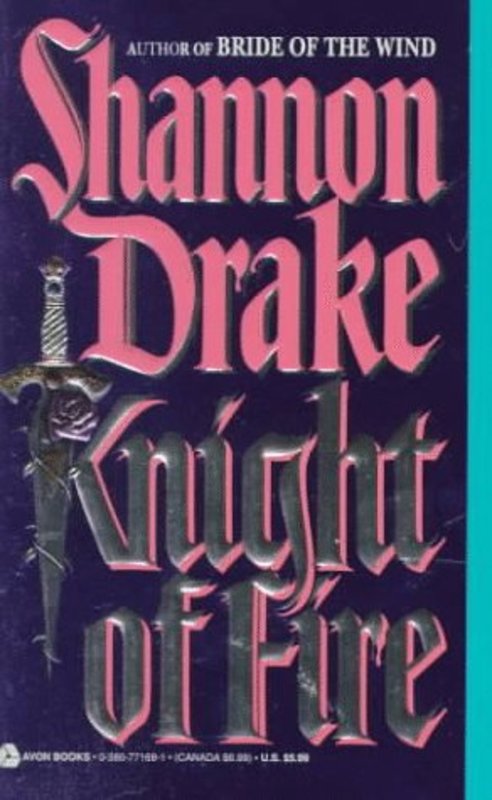 Book cover for "Knight of Fire" by Shannon Drake