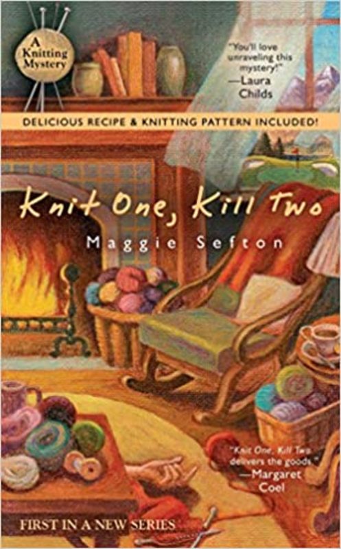 Book cover for "Knit One, Kill Two" by Maggie Sefton