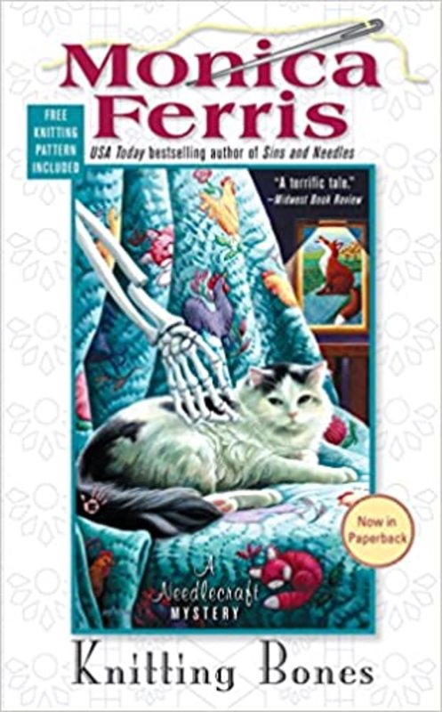 Book cover for "Knitting Bones" by Monica Ferris