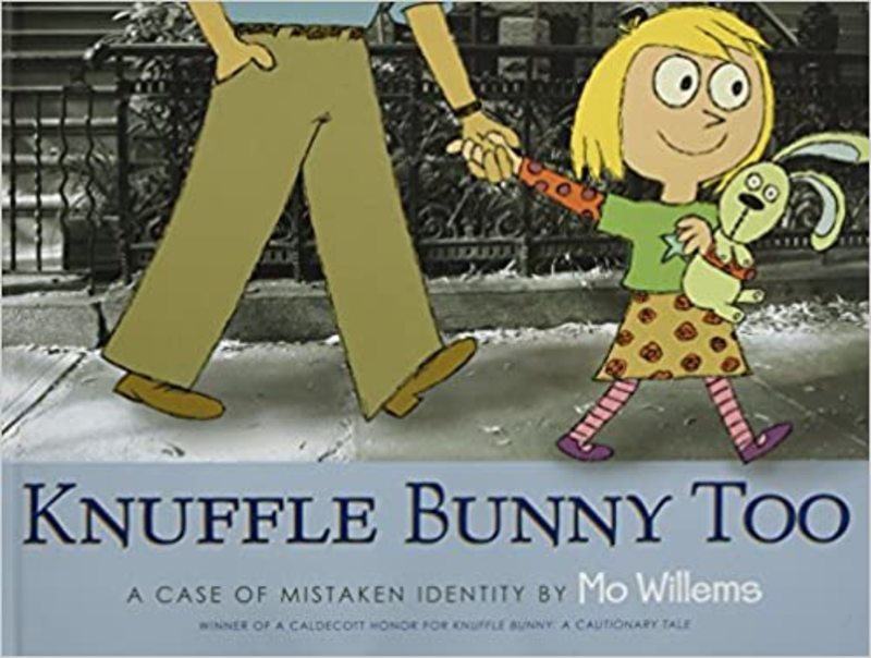 Book cover for "Knuffle Bunny Too" by Mo Willems