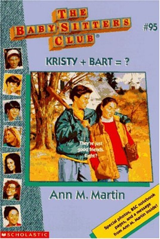 Book cover for "Kristy + Bart = ?" by Ann M Martin