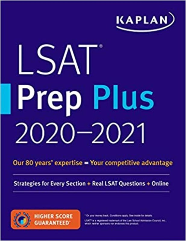 Book cover for "LSAT Prep Plus 2020-2021" by Kaplan Test Prep