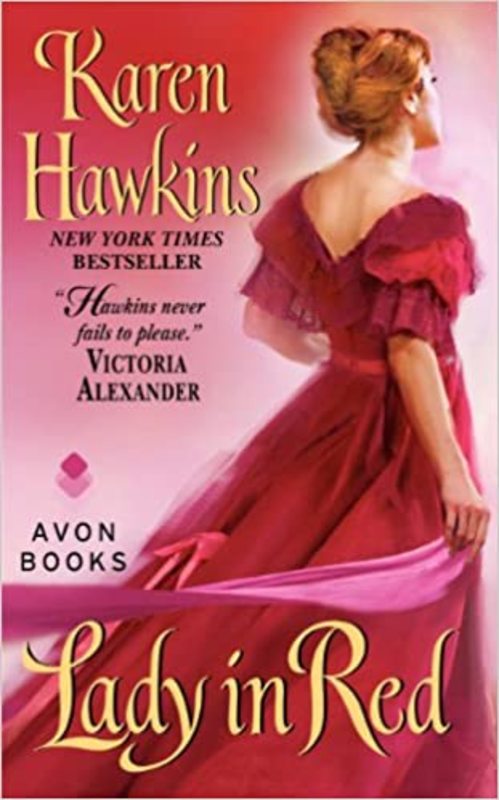 Book cover for "Lady in Red" by Karen Hawkins