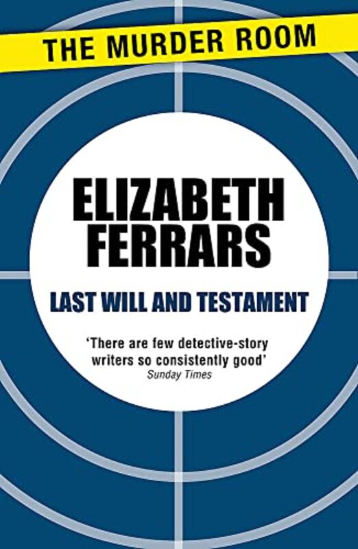 Book cover for "Last Will and Testament" by Elizabeth EX Ferrars