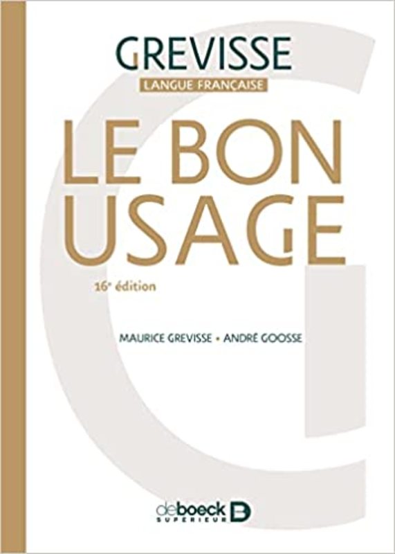 Book cover for "Le Bon Usage" by Maurice Grevisse
