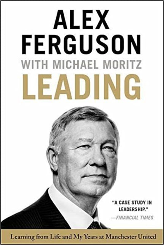 Book cover for "Leading" by Alex Ferguson