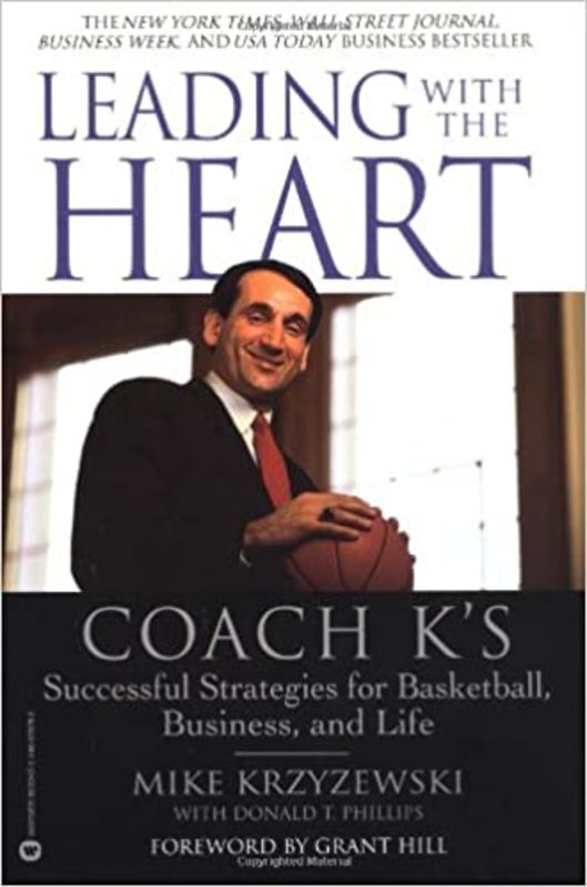 Book cover for "Leading with the Heart" by Mike Krzyzewski